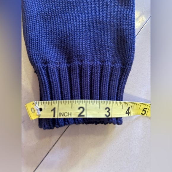 ZARA Man Textured Full Zip Pullover in dark Navy cotton size Large knit - Picture 13 of 16